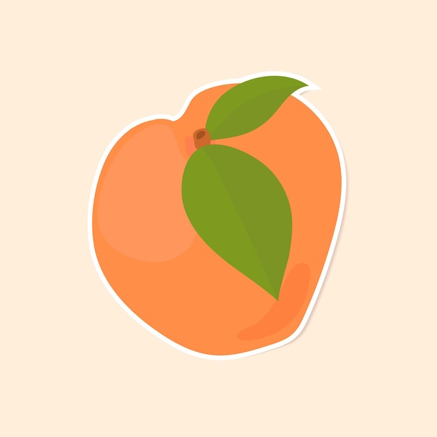 Free vector vector colorful peach fruit sticker clipart