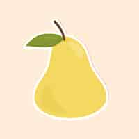 Free vector vector colorful pear food sticker clipart