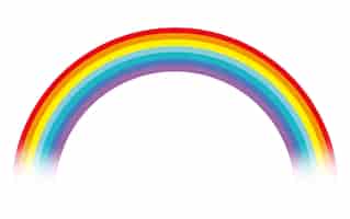 Vettore gratuito illustrazione variopinta dell'arcobaleno di vettore isolata su una priorità bassa bianca.