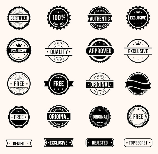 vector commercial stamps set in vintage style for business and design