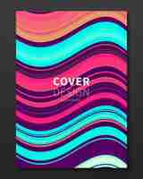 Free vector vector cover design template with gradient color warped lines