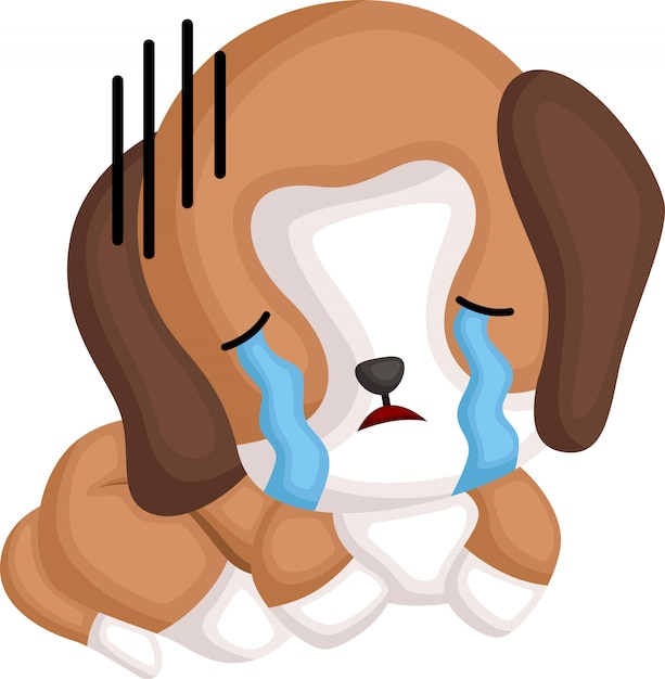 Free vector a vector of a crying beagle