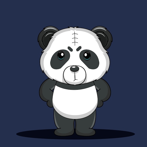 ベクトルかわいい赤ちゃん漫画パンダのアイコン ベクトル