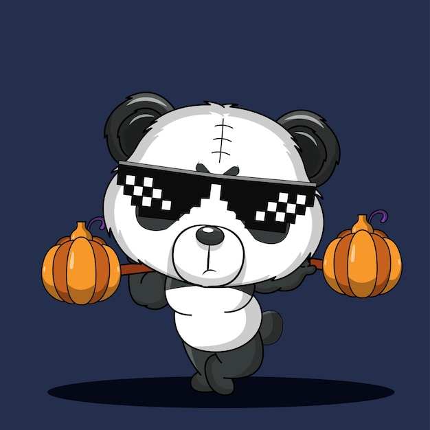 Vector cute baby cartoon panda icon vector