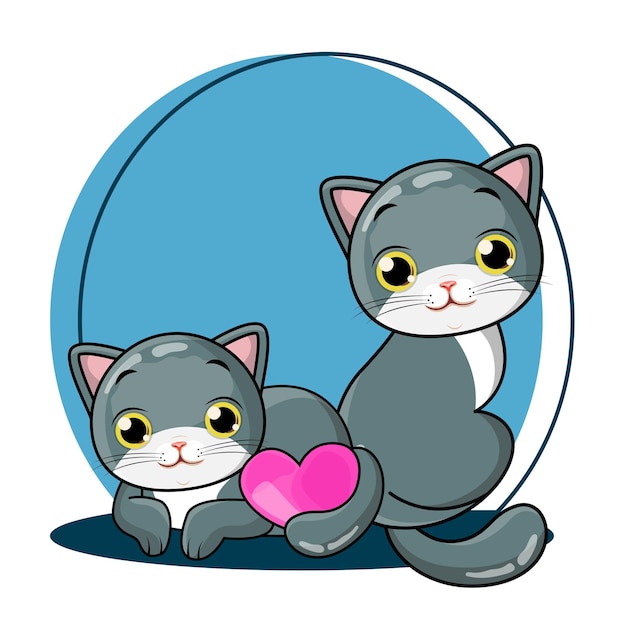 Free vector vector cute baby cat cartoon illustration