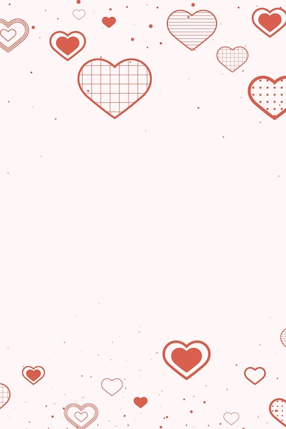 Free vector vector cute border decorated with hearts