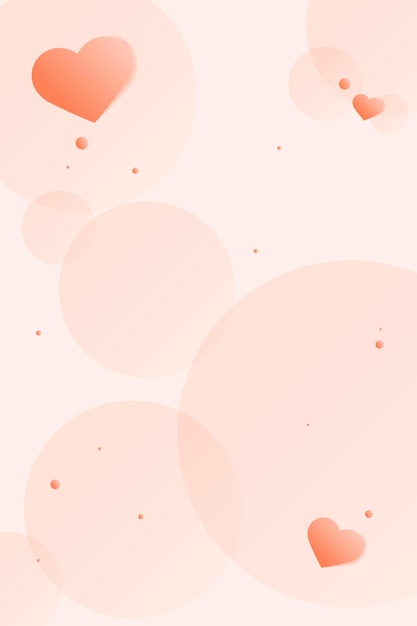 Free vector vector cute heart bubble pattern background