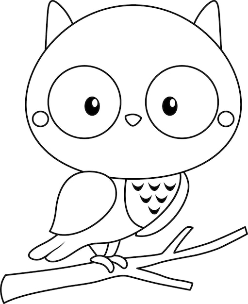 Free vector a vector of a cute owl in black and white coloring