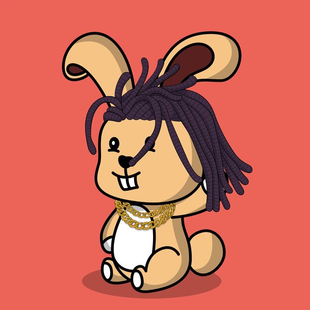 vector cute rabbit cartoon illustration