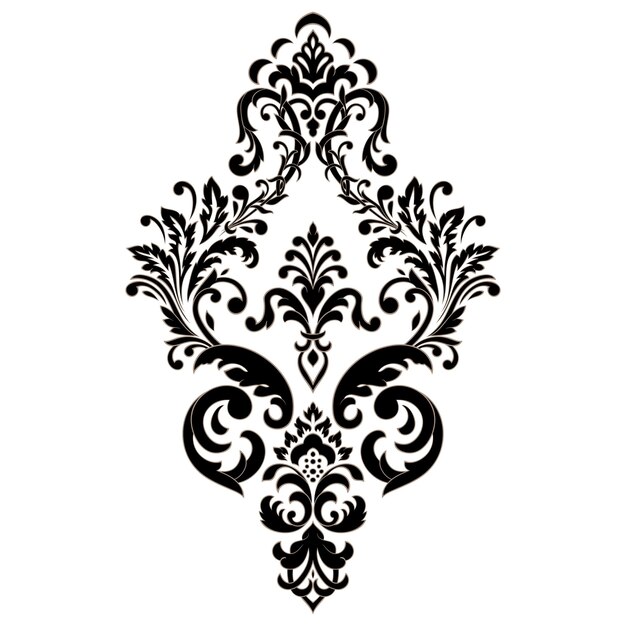 Vector damask element Isolated damask central illistration Classical luxury old fashioned damask ornament royal victorian texture for wallpapers textile wrapping