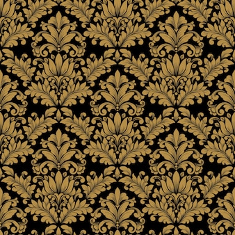 Векторный фон дамасской бесшовные модели. классический роскошный старинный дамасский орнамент, королевская викторианская бесшовная текстура для обоев, текстиля, упаковки.