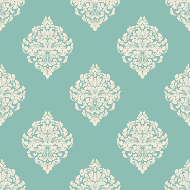 Free vector vector damask seamless pattern background. classical luxury old fashioned damask ornament, royal victorian seamless texture for wallpapers, textile, wrapping. exquisite floral baroque template.