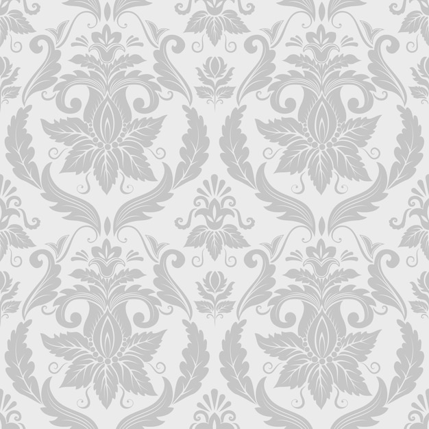 Vector damask seamless pattern background. classical luxury old fashioned damask ornament, royal victorian seamless texture for wallpapers, textile, wrapping. exquisite floral baroque template.