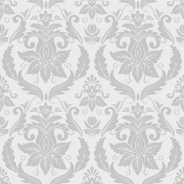 Vector damask seamless pattern background. Classical luxury old fashioned damask ornament, royal victorian seamless texture for wallpapers, textile, wrapping. Exquisite floral baroque template.