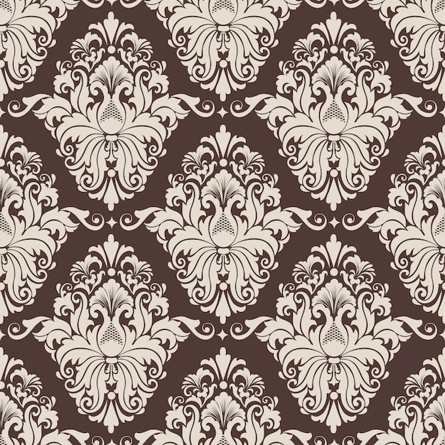 Free vector vector damask seamless pattern background. classical luxury old fashioned damask ornament, royal victorian seamless texture for wallpapers, textile, wrapping. exquisite floral baroque template.