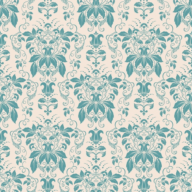 vector damask seamless pattern background. classical luxury old fashioned damask ornament, royal victorian seamless texture for wallpapers, textile, wrapping. exquisite floral baroque template.