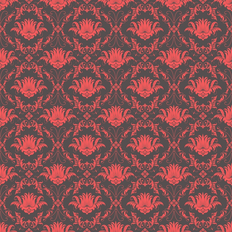 Free Vector vector damask seamless pattern background. classical luxury old fashioned damask ornament, royal victorian seamless texture for wallpapers, textile, wrapping. exquisite floral baroque template.