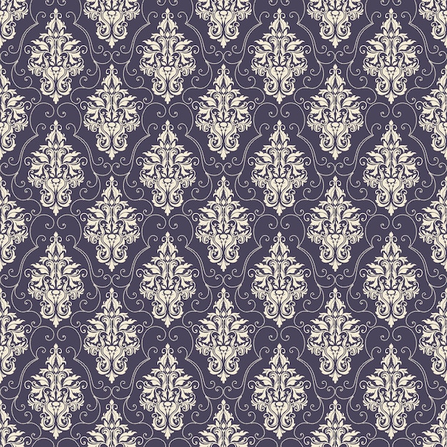 Vector damask seamless pattern background. Classical luxury old fashioned damask ornament, royal victorian seamless texture for wallpapers, textile, wrapping. Exquisite floral baroque template.