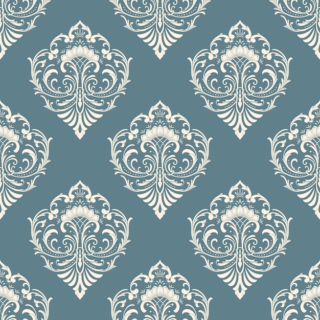 Vector damask seamless pattern background Classical luxury old fashioned damask ornament royal victorian seamless texture for wallpapers textile wrapping Exquisite floral baroque template