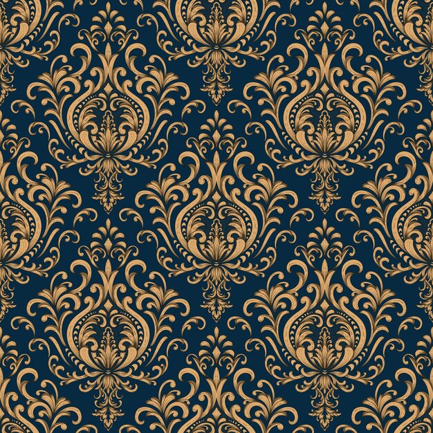 Vector damask seamless pattern background Classical luxury old fashioned damask ornament royal victorian seamless texture for wallpapers textile wrapping Exquisite floral baroque template