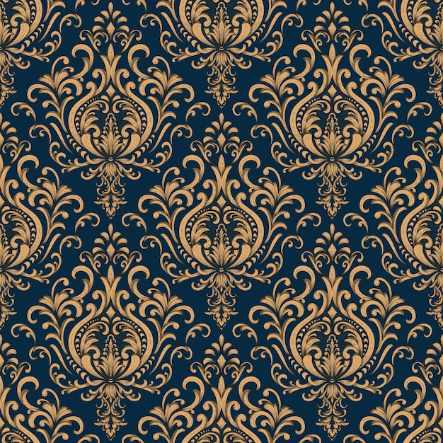 Vector damask seamless pattern background Classical luxury old fashioned damask ornament royal victorian seamless texture for wallpapers textile wrapping Exquisite floral baroque template