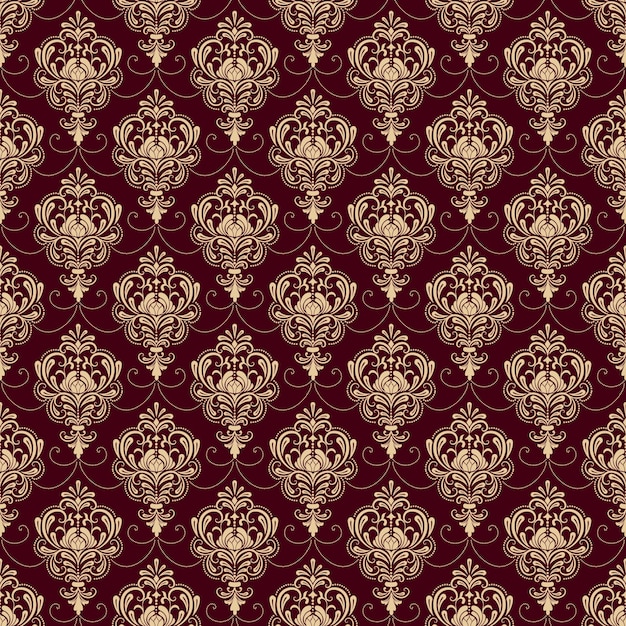 Vector damask seamless pattern background. Classical luxury old fashioned damask ornament, royal victorian seamless texture for wallpapers, textile, wrapping. Exquisite floral baroque template.