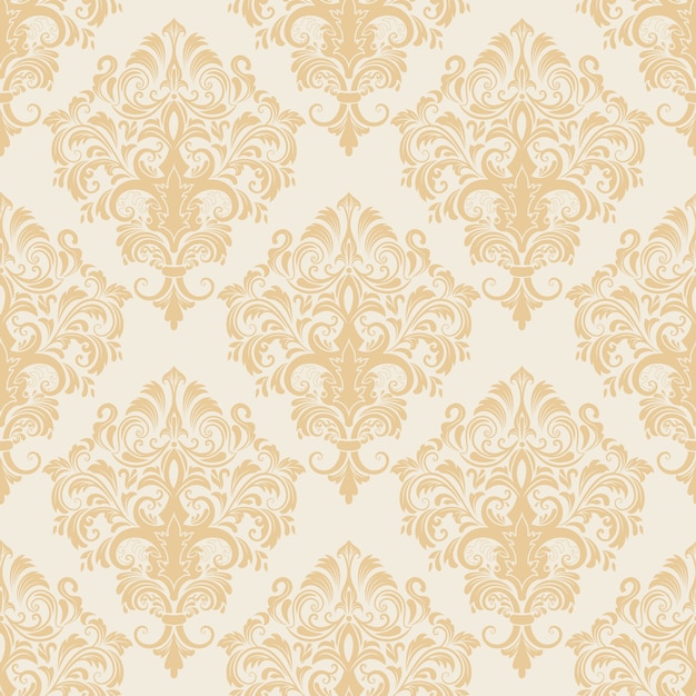 Vector damask seamless pattern background. Classical luxury old fashioned damask ornament, royal victorian seamless texture for wallpapers, textile, wrapping. Exquisite floral baroque template.