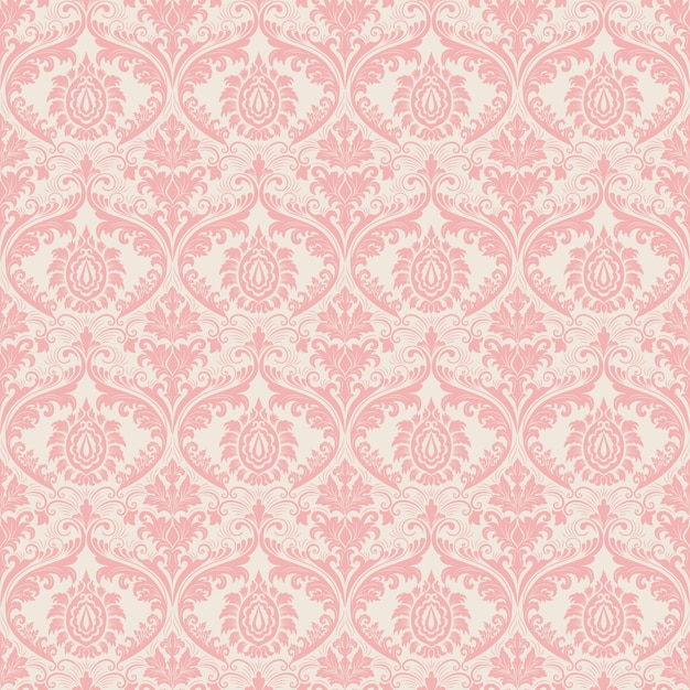 Vector damask seamless pattern background. Classical luxury old fashioned damask ornament, royal victorian seamless texture for wallpapers, textile, wrapping. Exquisite floral baroque template.