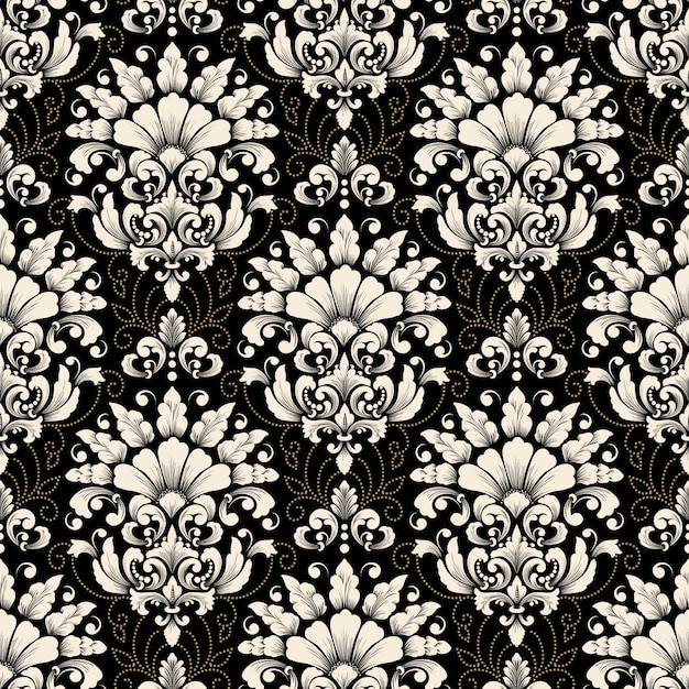 Free vector vector damask seamless pattern background. classical luxury old fashioned damask ornament