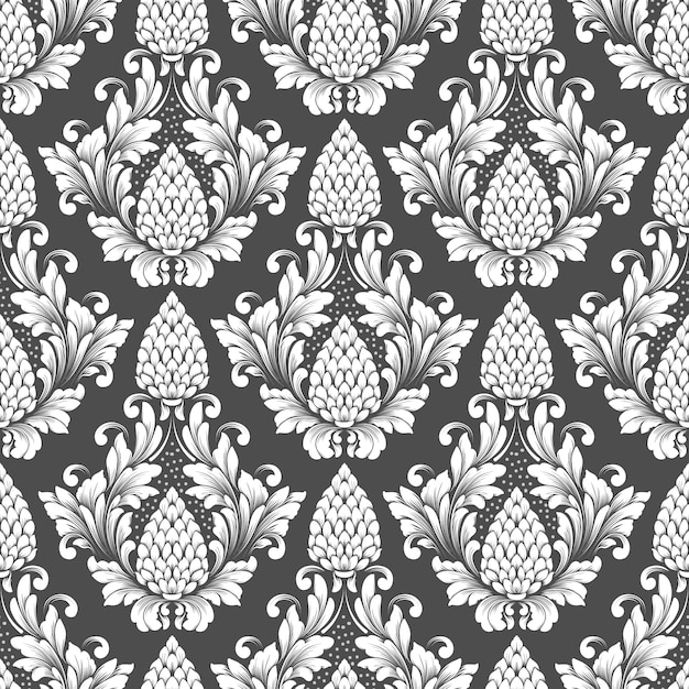 Free vector vector damask seamless pattern. classical luxury old fashioned damask ornament, royal victorian wallpaper