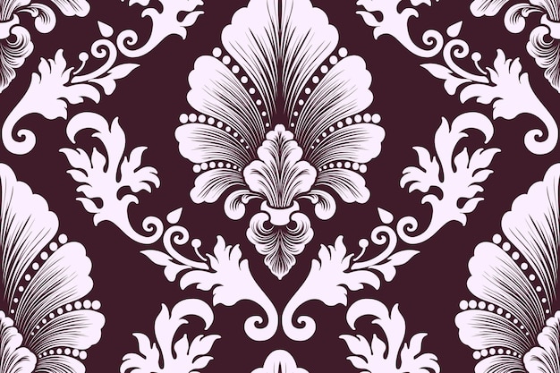 Vector damask seamless pattern element. classical luxury old fashioned damask ornament, royal victorian seamless texture for wallpapers, textile, wrapping. exquisite floral baroque template.