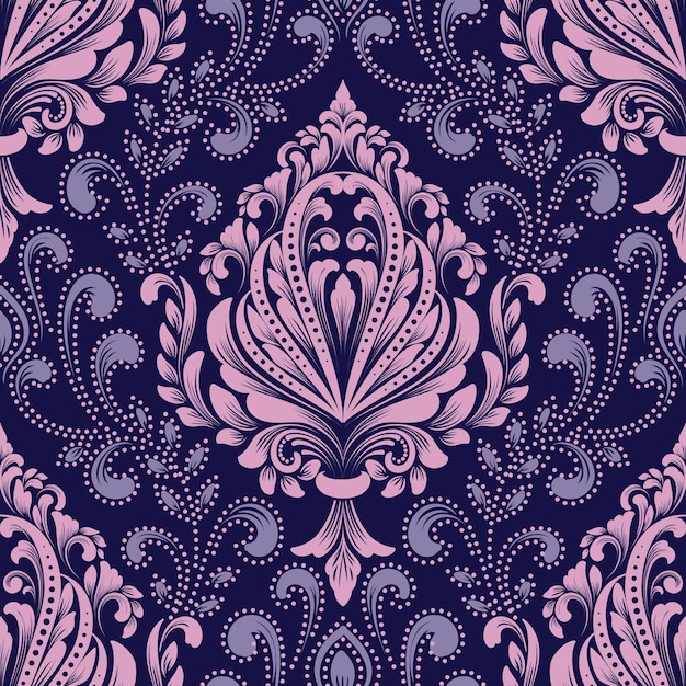 Vector damask seamless pattern element. Classical luxury old fashioned damask ornament, royal victorian seamless texture for wallpapers, textile, wrapping. Exquisite floral baroque template.