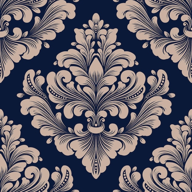 Vector damask seamless pattern element Classical luxury old fashioned damask ornament royal victorian seamless texture for wallpapers textile wrapping Exquisite floral baroque template