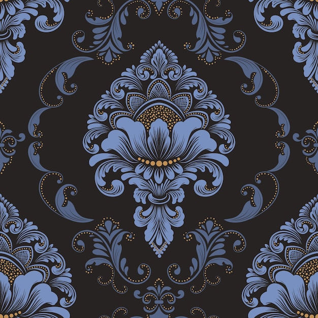 Vector damask seamless pattern element Classical luxury old fashioned damask ornament royal victorian seamless texture for wallpapers textile wrapping Exquisite floral baroque template