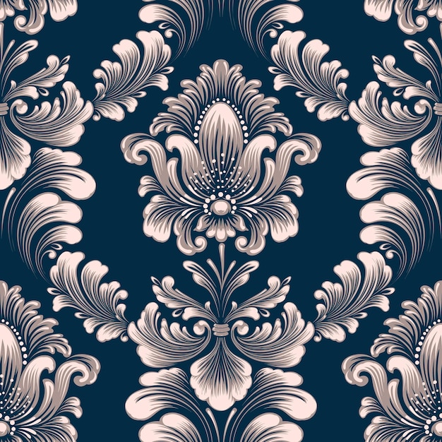 Free vector vector damask seamless pattern element classical luxury old fashioned damask ornament royal victorian seamless texture for wallpapers textile wrapping exquisite floral baroque template