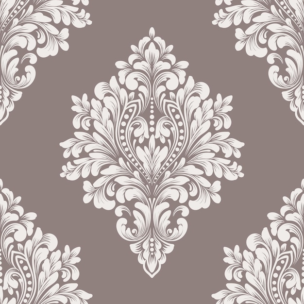 Vector damask seamless pattern element classical luxury old fashioned damask ornament royal victorian seamless texture for wallpapers textile wrapping exquisite floral baroque template