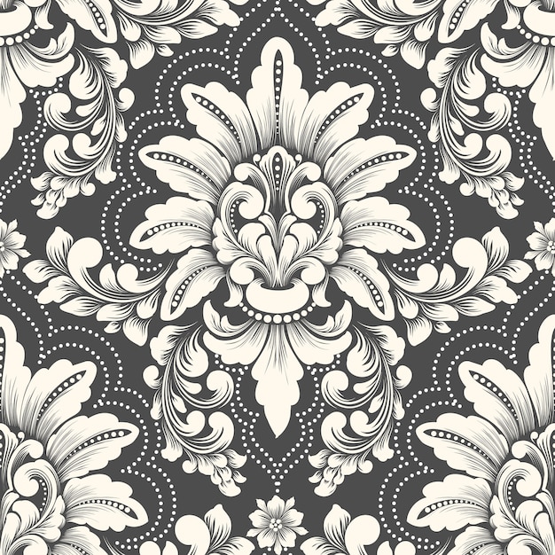 Vector damask seamless pattern element. Classical luxury old fashioned damask ornament, royal victorian seamless texture for wallpapers, textile, wrapping. 