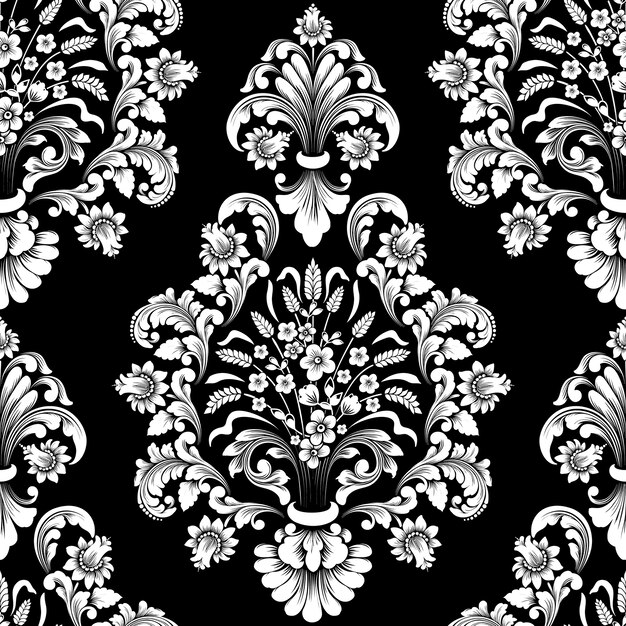 Vector damask seamless pattern element. Classical luxury old fashioned damask ornament, royal victorian seamless texture for wallpapers, textile, wrapping. 