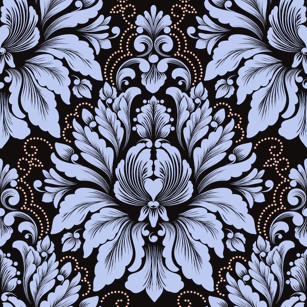 Vector damask seamless pattern element. classical luxury old fashioned damask ornament, royal victorian style