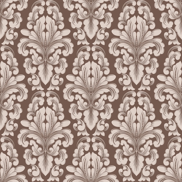 Free vector vector damask seamless pattern element. classical luxury old fashioned damask ornament, royal victorian style