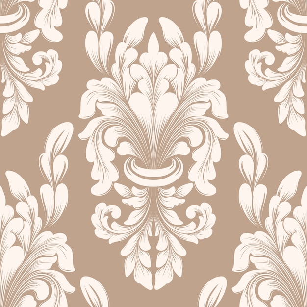 Free vector vector damask seamless pattern element. classical luxury old fashioned damask ornament, royal victorian style
