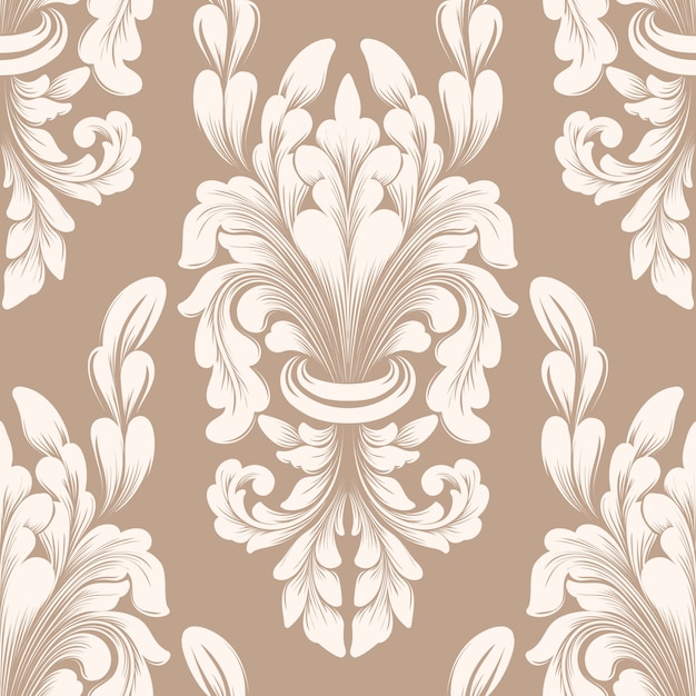 Vector damask seamless pattern element. Classical luxury old fashioned damask ornament, royal victorian style