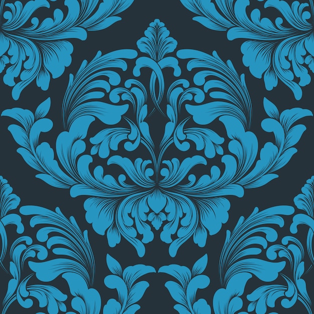 Vector damask seamless pattern element. classical luxury old fashioned damask ornament, royal victorian style