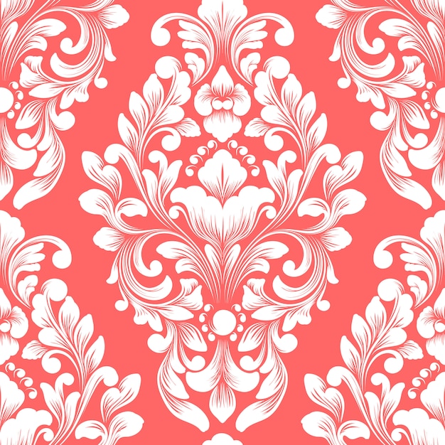 Vector Damask Seamless Pattern Element.