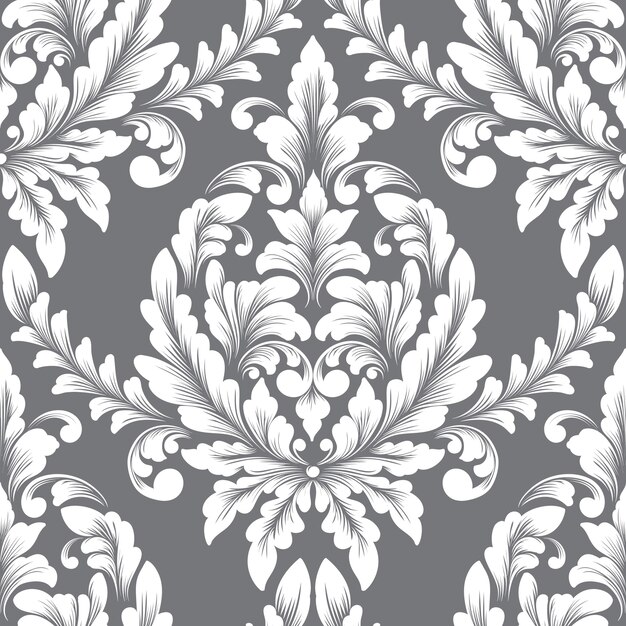 Vector damask seamless pattern element.