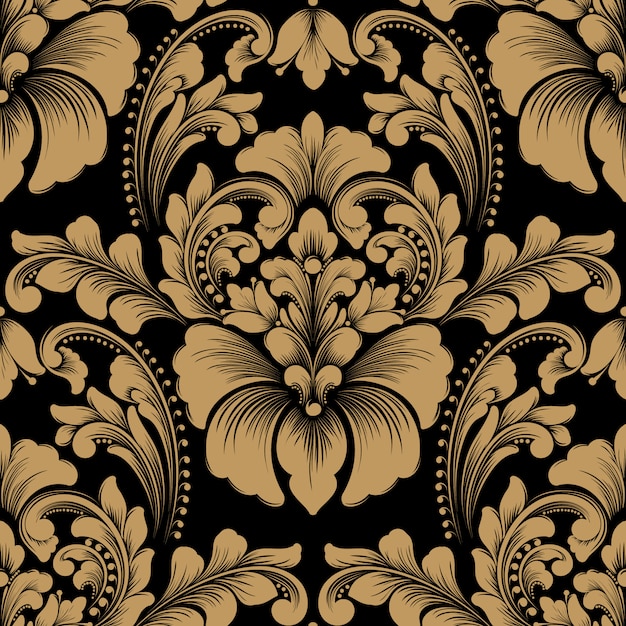 Vector damask seamless pattern element.