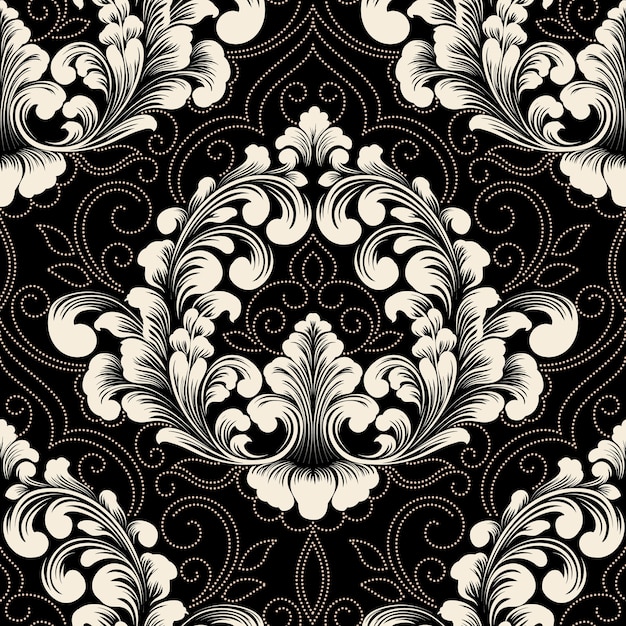 Free vector vector damask seamless pattern element.