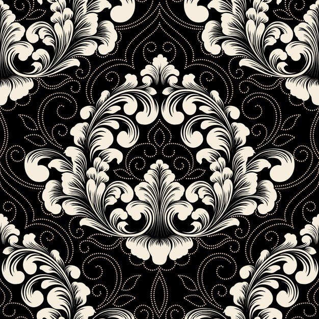 Vector damask seamless pattern element.