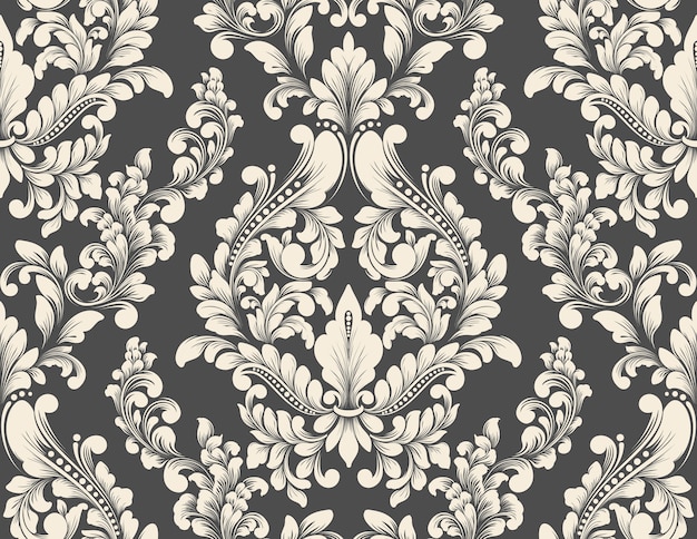 Vector damask seamless pattern element.