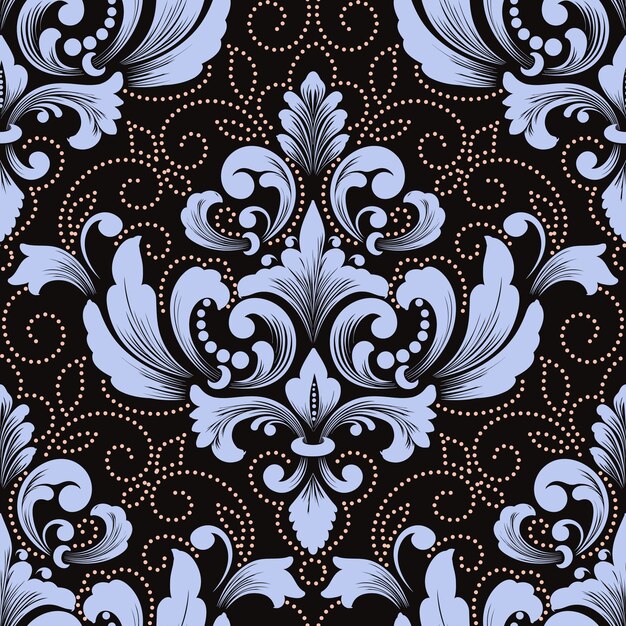 Vector damask seamless pattern element.